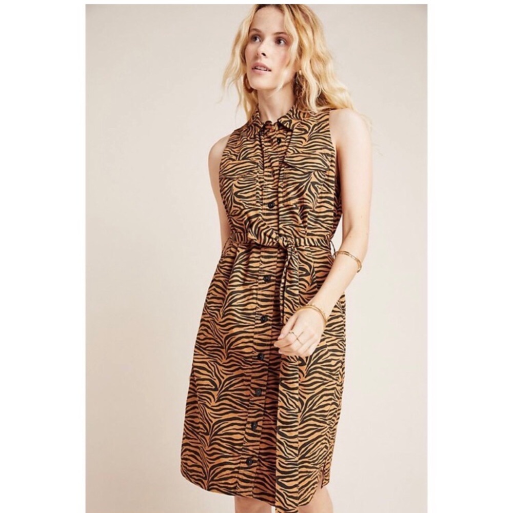 Maeve Tiger Button Down Dress